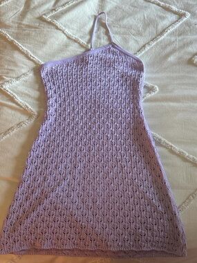For Love & Lemons Lavender Crochet Slip Dress PERFECT BEACH/POOL COVERUP